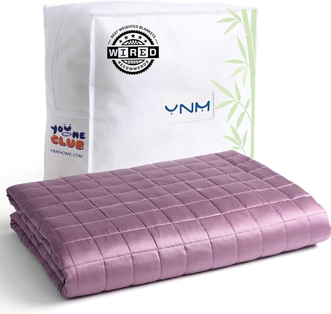 YnM Exclusive Cooling Rayon Derived from Bamboo, Smallest Compartments, Bed Blanket for One Person of 190lbs, Ideal for Queen/King Bed (60x80 Inches, 20 Pounds, Fuchsia Purple)