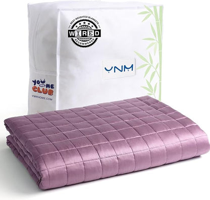 YnM Exclusive Cooling Rayon Derived from Bamboo, Smallest Compartments, Bed Blanket for One Person of 190lbs, Ideal for Queen/King Bed (60x80 Inches, 20 Pounds, Fuchsia Purple)