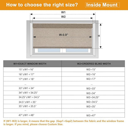 Persilux Light Filtering Roller Shades for Window Blinds,Cordless,Linen Fabric,Thermal Insulated Fabric UV Protection Shades for Home,Office,Bedroom,Door,Light Filtering-Light Brown,21" W X 72" H