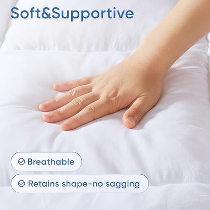 Memory Foam Twin Mattress Topper, Cooling Bed Topper with 3 Inch Extra Thick Shredded Foam, 100% Cotton Mattress Pad Cover, Breathable & Skin-Friendly Twin Size Mattress Topper with Anchor Straps