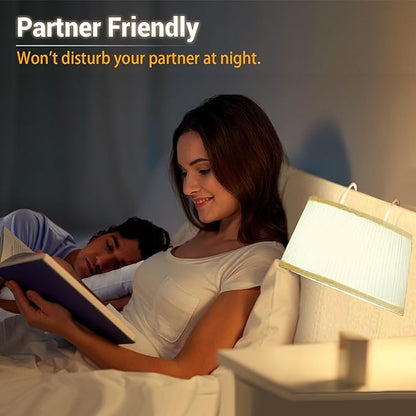 Bed Reading Light Headboard Reading Light with Adjustable Hook, Dimmable Book Light for Reading in Bed Bedtime Reading Lamp, 3 Color Modes and Battery Operated