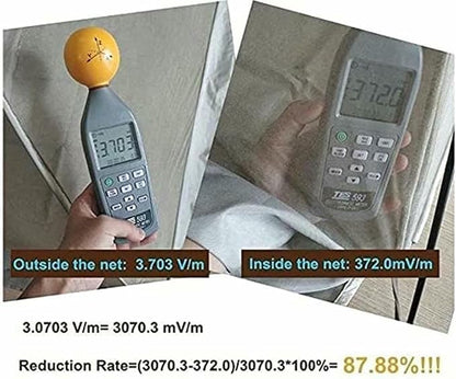 Silver Fiber EMF Shielding Bed Canopy,Blocks Radiation/EMF/WiFi/5G Other RF Attenuation 10MHz-10GHz 35-60dB,Mosquitoes Net Bed Canopy~/