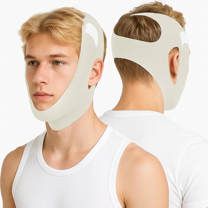Chin Strap for Sleeping, Adjustable Chin Strap for Snoring, Anti Snoring Devices Breathable and Reusable, Comfortable Stop Snoring Solution, Anti Snore Chin Strap for Men and Women (Green)