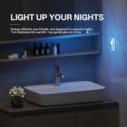 Mini Plug in Night Light, Dusk to Dawn Night Light, Dimmable Color Changing, 4 Modes, for Kids or Adults, for Breastfeeding, Sleep Aid, Bedroom, Nursery, Hallway, FCC, 12 Pack