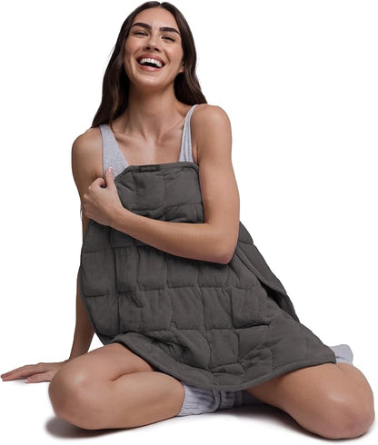 nodpod Body 6.5lb Patented Compact Weighted Blanket I Perfect for Relaxation, Sleeping & Travel l I Glass Bead Filled, Machine Washable (29" x 24") - Elephant Gray