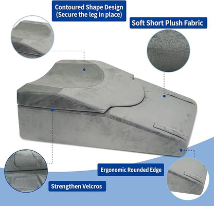 Knee Extender Elevation Pillow for After Surgery Recovery, Memory Foam Leg Pillow for Knee Replacement Surgery, Height Adjustable Cushion for Lower Back Hip Ankle Sciatica Pain Relief