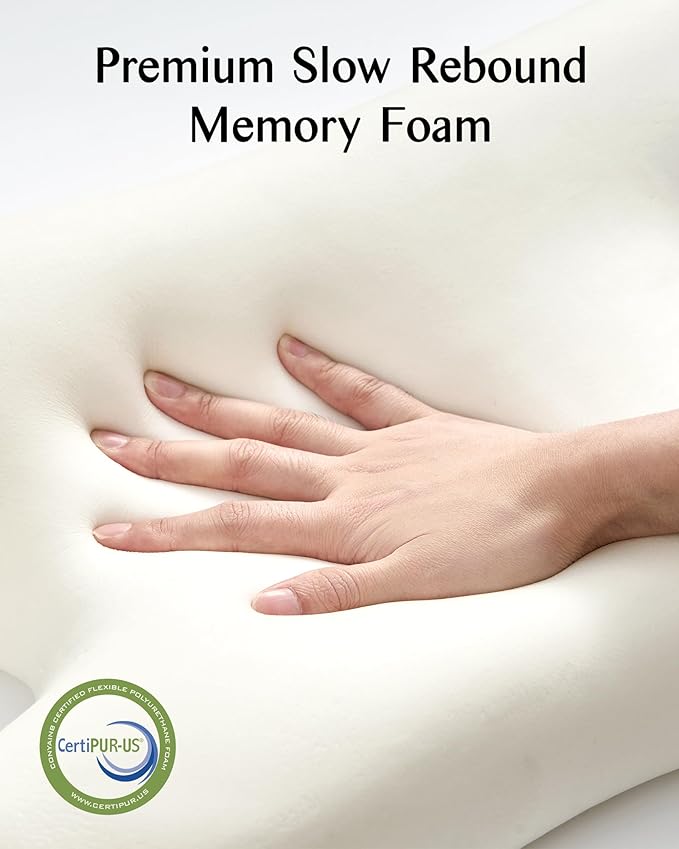 Travel Memory Foam CPAP Bed Pillow for Side & Back Sleepers, Portable Sleep Apnea Pillow with Storage Bag for All CPAP Masks Users, Washable Neck Support Pillow for Hotels Camping