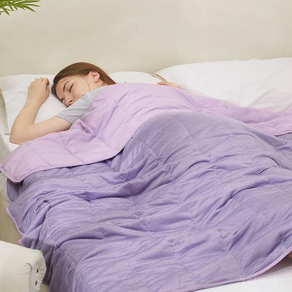 Satwip Cooling Weighted Blanket 20 lbs Queen Size Cool Moire Jersey Bed Blanket for Hot Sleeper with Soft Breathable Sanded, 60 x 80 inches, Purple