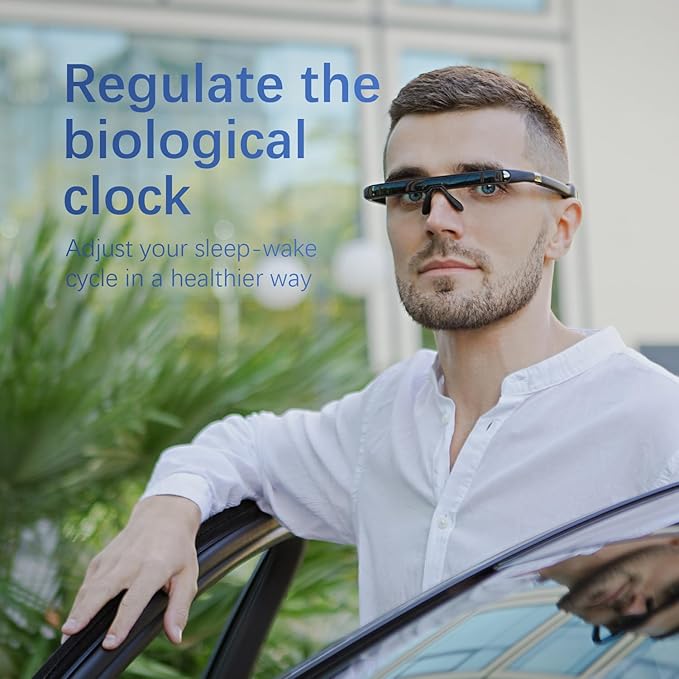 PEGASI 2 - Smart Light Therapy Glasses, Improve Your Sleep in 7 Days, Feather-Light, Boost Energy, Beat Jet Lag