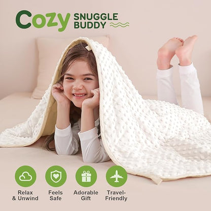 Sivio Weighted Blanket 3lbs, 36 x 48inches, Soft and Cozy Cooling Heavy Blanket for All-Season, Calm Sleeping and Nap, Suit for Car, School and Home, Machine Washable, White