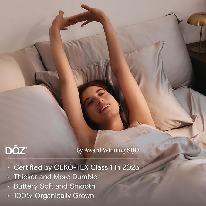 DOZ Duvet Cover Set, 100% Viscose derived from Bamboo, Organically Grown, Buttery Soft, Cooling Duvet Covers, High GSM, 1 Duvet Cover and 2 Pillowcases, 106"x90" (Lavender, King/Cal King)