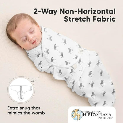 3-Pack Organic Baby Swaddle Sleep Sacks - Swaddles for Newborns, Infant 0-3 Months, Baby Girls, Boys, Soft & Snug Newborn Sleep Sack, Nursery Swaddling Blankets (The Wild, OS)