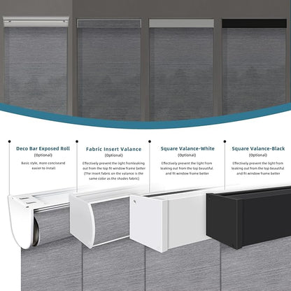 Motorized Shades Light Filtering Blinds,50% Blackout Smart Shade Work with Remote Alexa,Google Home,Custom Size,Sunscreen PVC Free Silver