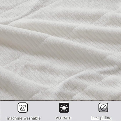 Beautyrest Electric Blanket Luxurious Micro Fleece Ultra Soft Ribbed Textured, Cozy and Snuggly Cover for Cold Weather, Fast Heating, Auto Shut Off, 20 Level Heat Setting Controller, Twin, Ivory