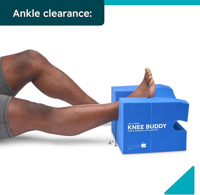 BoneFoam Knee Buddy Extension/Elevation | Rehab Pillow for After Knee Surgery Recovery | Reduce Swelling | Designed with Surgeons | Increases Range of Motion | Made in USA
