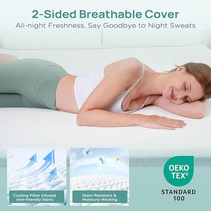 2 Inch Memory Foam Mattress Topper California King, Soft Mattress Topper for Pain Relief, Orthopedic Bed Topper with 2-Sided Breathable Cover, Ergonomic 5-Zone Design, CertiPUR-US Certified