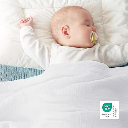 Bedsure 100% Cotton Muslin Throw Blanket Twin XL for Bed - 4-Layer Breathable and Lightweight Thin Soft Summer Gauze Muslin Blankets for Adults, White, 66x90 Inches