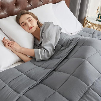 CYMULA Weighted Blanket for Adults (25lbs 80"x87" King Size) - Cooling Breathable Heavy Blankets for Summer Winter - Ultra Microfiber Soft Comfort Blanket with Glass Beads - Gifts for Men/Women