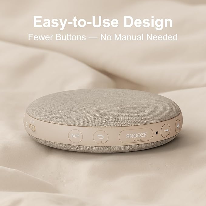 REACHER Travel Vibrating Alarm Clock for Heavy Sleepers Adults, Silent, Dual Alarm Clock, Compact Under Pillow Bed Shaker, Rechargeable Battery Operated, Small, Portable