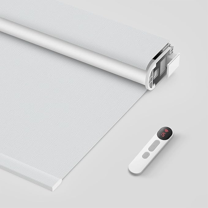 Bringnox No Drill Motorized Blinds with Remote,Blackout Windows,with Apple Homekit,Alexa,Google, with App,Voice Control Custom Size