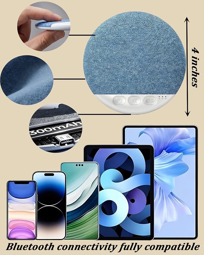 2026 New Flat Under Pillow Speakers for Sleeping, Bone Conduction Pillows Speaker Bluetooth, Private Ultra-Thin Aid with White Noise Timer, Mini Portable Slim Wireless Bedside Speak