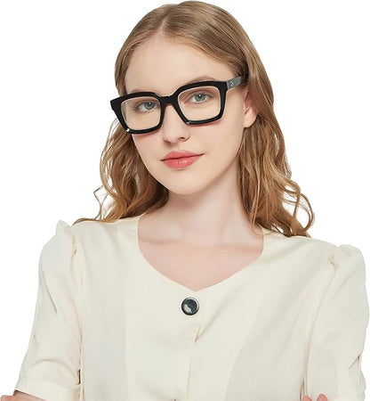 3 Pack Oversize Square Design Reading Glasses for Women, Blue Light Blocking Computer Reader+1.50