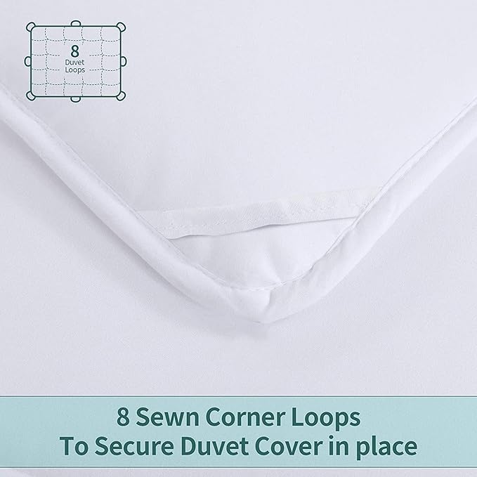 HOMBYS Alaskan King Comforter 132x120, Lightweight Quilted Down Alternative Duvet Insert for All Season,White,8 Corner Tabs