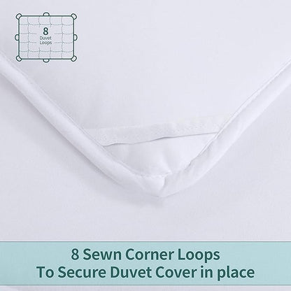 HOMBYS Alaskan King Comforter 132x120, Lightweight Quilted Down Alternative Duvet Insert for All Season,White,8 Corner Tabs
