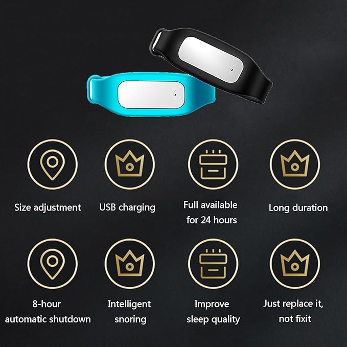 Anti Snoring Devices for Women & Men, Anti-Snoring Wristband Watch with Bionic Detection, 3-Speed Intensity Adjustment and Improve Nighttime Sleeping, Adjustable Wrist Strap for Airplanes,Green