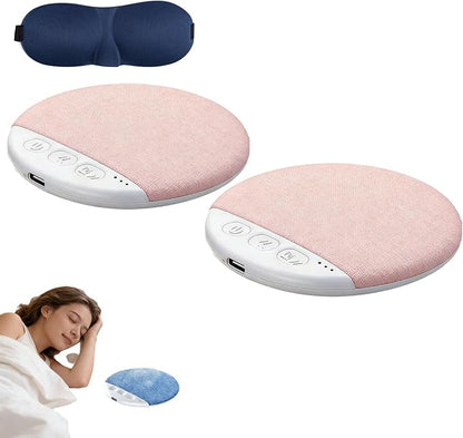 Ultra-Thin Bluetooth Pillow Speaker for Sleeping, Built-in White Noise to Support Sleep, Dual-Mode Bone Conduction & Speakers Audio, Features A Three-Dimensional Bass Effect (2Pcs Pink)