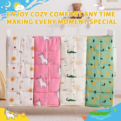 anfie Weighted Blanket Kids(40"x60" 10lbs) Weighted Blanket Cooling Blanket for Sleeping,Throw Size Breathable Blanket with Premium Glass Bead(Little Unicorn)