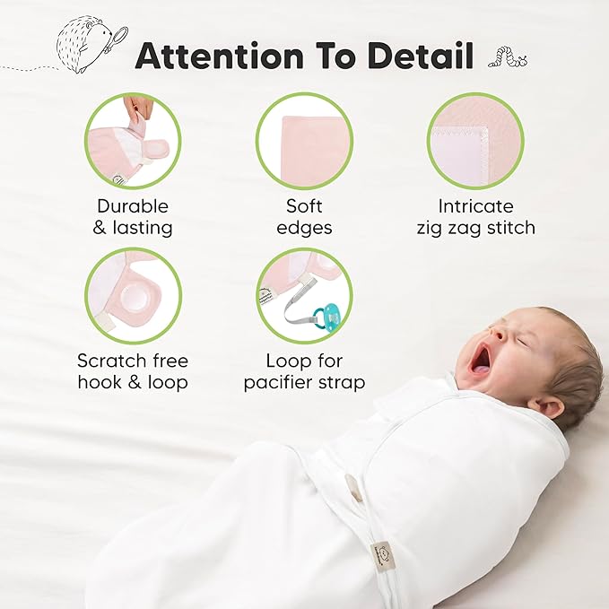 3-Pack Organic Baby Swaddle Sleep Sacks - Swaddles for Newborns, Infant 0-3 Months, Baby Girls, Boys, Soft & Snug Newborn Sleep Sack, Nursery Swaddling Blankets (Mellow, OS)