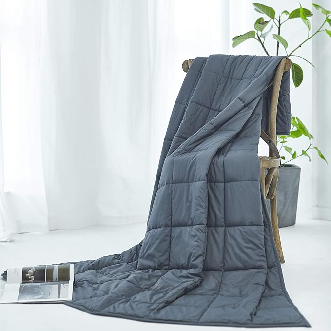 TONGDADA California King Size Weighted Blanket | 90''x108'',40lbs | Perfect for Couples,Designed for Heavy Weight Enthusiasts | Premium Cotton Material with Glass Beads | Dark Grey