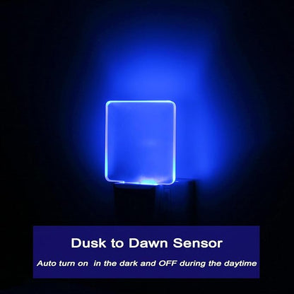 2 Pack 0.5W Plug in LED Night Light with Dusk to Dawn Sensor Blue