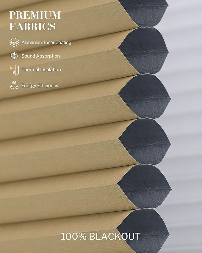 Graywind Smart Angled Blinds Compatible with Alexa Google Motorized Right Trapezoid Shades Solar Powered Customized for Odd-Shaped Window (Blackout Burlywood)