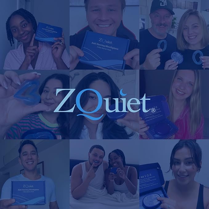 ZQuiet Anti-Snoring Starter Pack with 2 Mouthpieces, Complimentary Storage Case – FDA-Cleared Snore Stopper for Men & Women, Adjustable Comfort, BPA-Free, Non-Invasive, Sleep Aid for Snoring