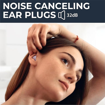 PQ Wax Ear Plugs for Sleeping, Swimming - 50 Noise Cancelling Silicone Gel Wax Earplugs, Ear Protection for Sleep and Swim, Soft Wax Pillows with Sound Blocking Level 32Db, (50 Pillows), Color: White