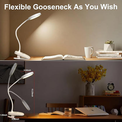 Red Light Therapy Lamp for Sleep, 625nm Sleep Aid Lamp with Dual-Mode, LED Happy Lamp 4500K, Rechargeable Clip on Red Night Light with Timer & Dimmable for Bedroom/Reading/Deep Relaxation