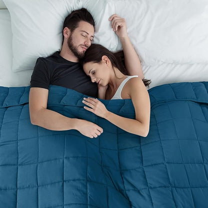 CYMULA Weighted Blanket for Adults (25lbs 80"x87" King Size) - Cooling Breathable Heavy Blankets for Summer Winter - Ultra Microfiber Soft Comfort Blanket with Glass Beads - Gifts for Men/Women