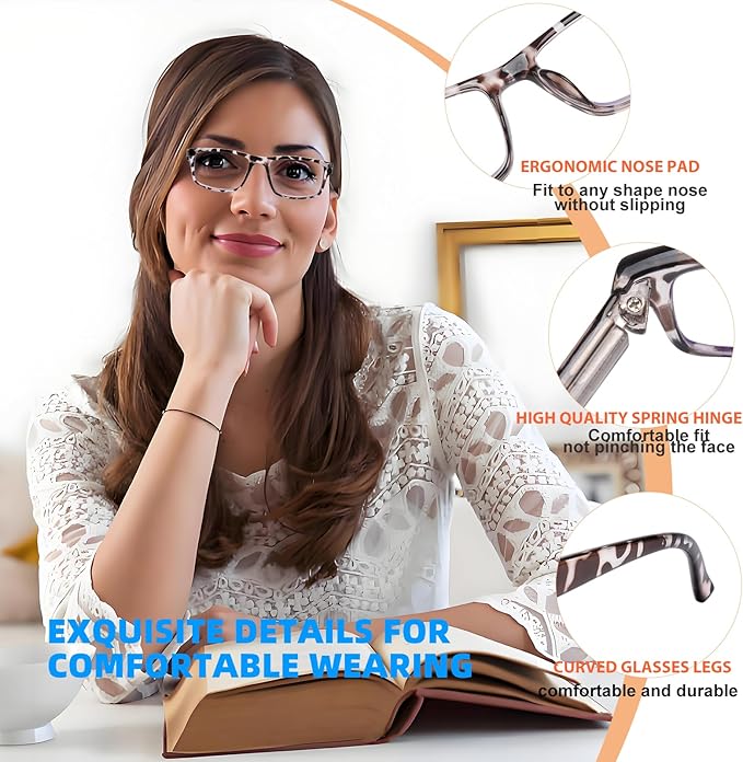 2 Pack Reading Glasses, Leopard Frames Blue Light Blocking Readers,Filter UV Ray/Glare Computer Reading Glasses, Lightweight Spring Hinges Eyeglasses for Women Men(2-pack Leopard,2.5)