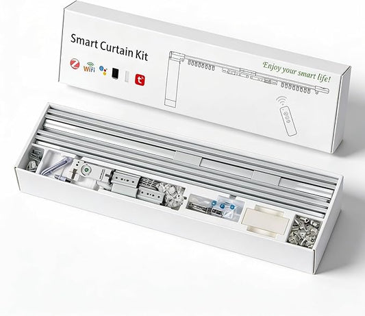 Smart Curtains, Universal Electric Curtain Accessories Installation Kit, Aluminum Alloy Thickened Silent Track 88.6''(2.2m), Including a Complete Set of Accessories, Excluding Curtain Motor