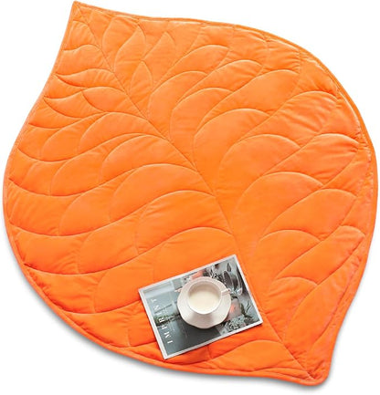 Kaisa Weighted Lap Blanket 7 lbs 41" x 53", Cozy Luxury Crystal Velvet Small Weighted Blanket for Adults, Portable Travel Weighted Blanket for Relaxation, All-Season Blanket, Machine Washable, Orange