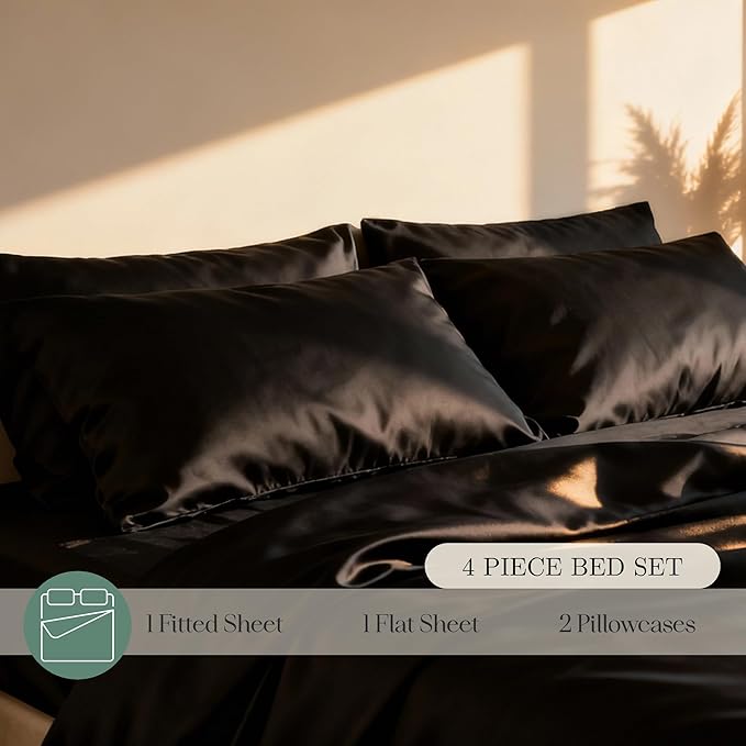 Eucalyptus Sheets - Infused with Silver for Anti-Odor, Softer Than Silk Fibers, More Cooling Than Cotton - Perfect for Hot Sleepers & Sensitive Skin - 100% Tencel Lyocell - Cali-King Sheet Set