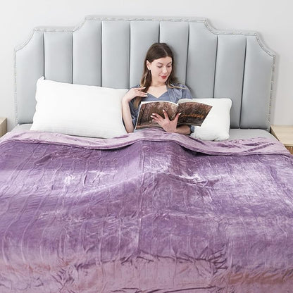 Electric Heated Blanket Full Size 72"x84",Fast Heating Throw, Soft Microplush for Bed & Couch, 1-10 Hours Auto Off & 6 Heating Levels, Machine Washable, Gifts for Grandma & Family-Purple