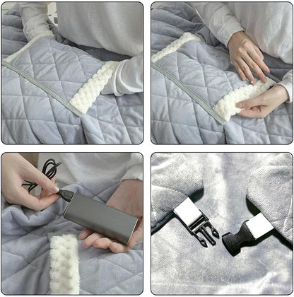 USB Electric Blanket | Portable USB Heating Blanket for Women,Soft Smart Temperature Control Winter Warmer for Car Bed Travel Home Desk Office Chair Dorm Couch