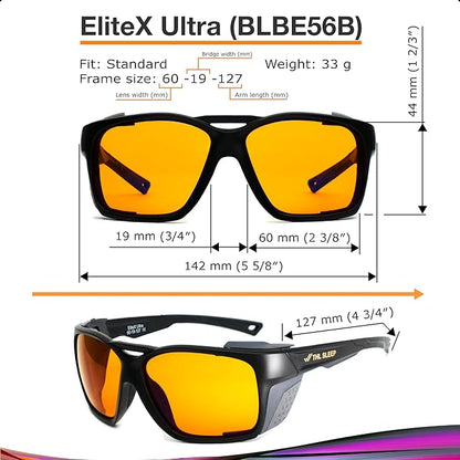 Orange Blue Light Blocking Glasses for Better Sleep - 97% Premium TR90 Wrap Around Amber Computer Migraine Glasses for Women & Men - Gaming Glasses - TV Blue Light Blockers Gamer Glasses