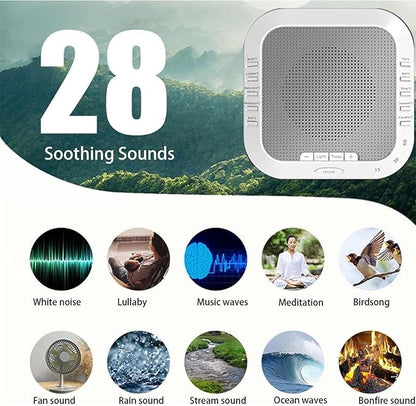 Ora Sound Machine Solfeggio Frequencies,10 Soothing Sounds,Three Timing Modes, Ultra Long Battery Life,3 Color Soft Night Light,for Yoga, Rest,Thinking,Writing