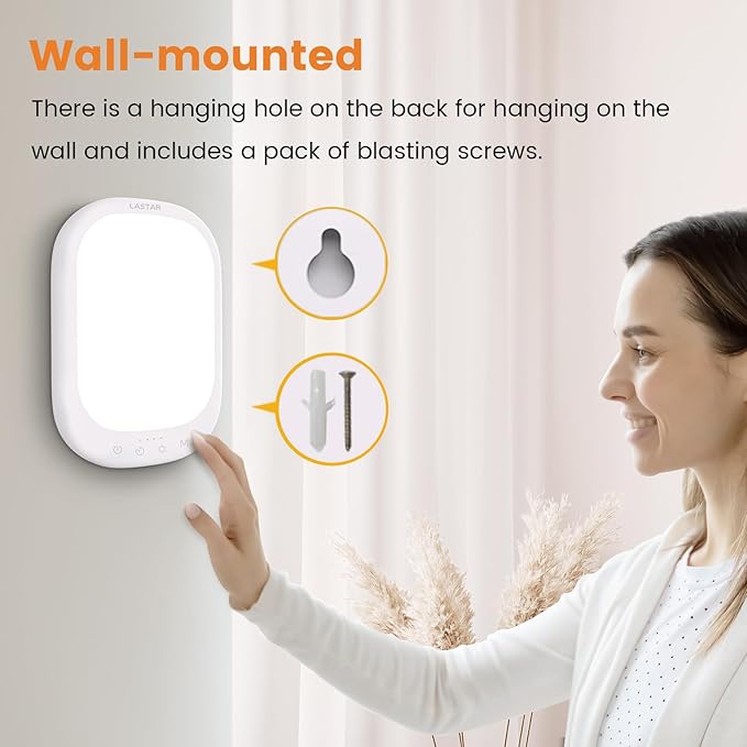 LASTAR Sun Lamp 10,000 Lux Daylight Lamp with Memory Function 5 Adjustable Brightness Levels 4 Color Temperature 4 Timer Funtion Sunlight Lamp Mountable Support Smart Plug