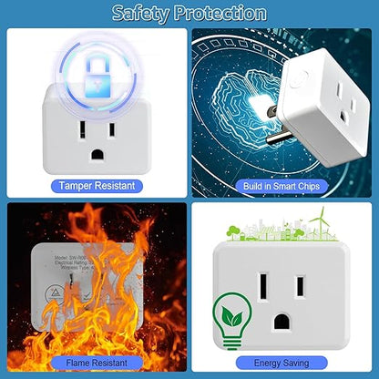 NineLeaf Remote Control Outlet,Wireless Remote Control Outlet Plug,500ft Long Range Wall Mounted Light Switch,15A 1500W for Home and Business,No Wiring,White,2 SW+1 Outlet