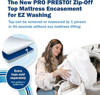CleanRest PRO Presto! Zip-Off Top Mattress Encasement for EZ Washing, Twin Size, Waterproof Mattress Protector - Bed Bug, Dust Mite & Allergen Proof - 1 Person Install, No Mattress Lifting to Wash